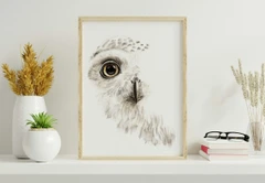 Image of a owl watercolor painting by Shayna Larsen, originals & prints available