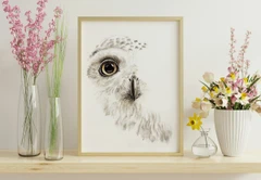 Image of a owl watercolor painting by Shayna Larsen, originals & prints available