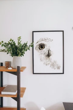 Image of a owl watercolor painting by Shayna Larsen, originals & prints available