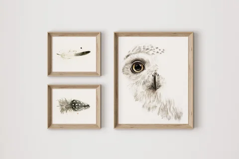 Image of a owl watercolor painting by Shayna Larsen, originals & prints available