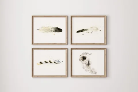 Image of a owl watercolor painting by Shayna Larsen, originals & prints available