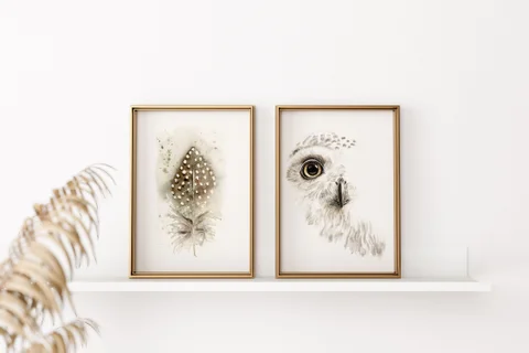 Image of a owl watercolor painting by Shayna Larsen, originals & prints available