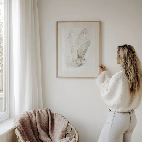 Image of a owl watercolor painting by Shayna Larsen, originals & prints available