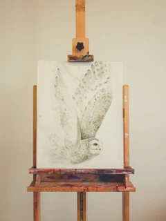 Image of a owl watercolor painting by Shayna Larsen, originals & prints available