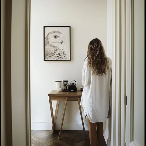 Image of a owl watercolor painting by Shayna Larsen, originals & prints available