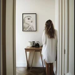 Image of a owl watercolor painting by Shayna Larsen, originals & prints available