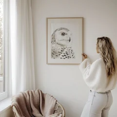 Image of a owl watercolor painting by Shayna Larsen, originals & prints available