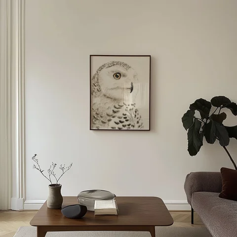 Image of a owl watercolor painting by Shayna Larsen, originals & prints available