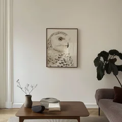 Image of a owl watercolor painting by Shayna Larsen, originals & prints available