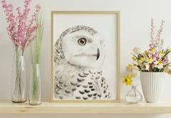 Image of a owl watercolor painting by Shayna Larsen, originals & prints available