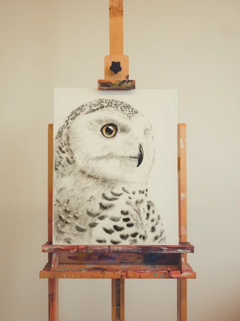 Image of a owl watercolor painting by Shayna Larsen, originals & prints available