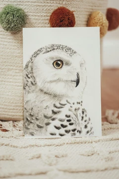 Image of a owl watercolor painting by Shayna Larsen, originals & prints available