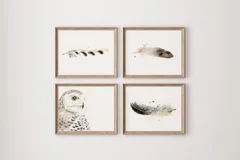 Image of a owl watercolor painting by Shayna Larsen, originals & prints available