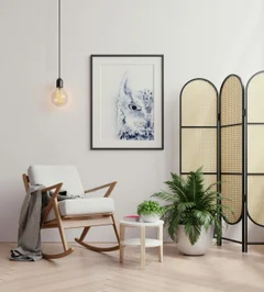 Image of a owl watercolor painting by Shayna Larsen, originals & prints available