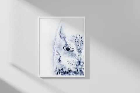 Image of a owl watercolor painting by Shayna Larsen, originals & prints available