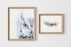 Image of a owl watercolor painting by Shayna Larsen, originals & prints available