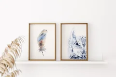 Image of a owl watercolor painting by Shayna Larsen, originals & prints available