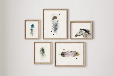 Image of a horse watercolor painting by Shayna Larsen, originals & prints available