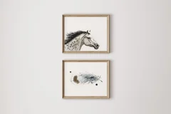 Image of a horse watercolor painting by Shayna Larsen, originals & prints available