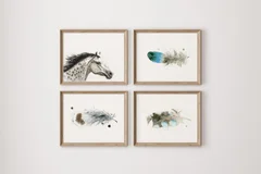 Image of a horse watercolor painting by Shayna Larsen, originals & prints available