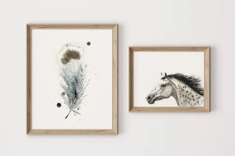 Image of a horse watercolor painting by Shayna Larsen, originals & prints available