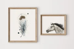 Image of a horse watercolor painting by Shayna Larsen, originals & prints available