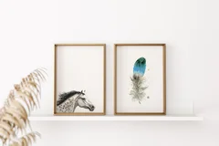 Image of a horse watercolor painting by Shayna Larsen, originals & prints available