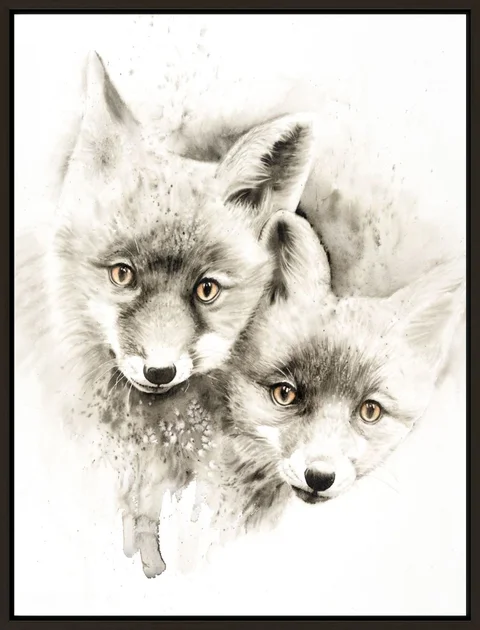 Image of a fox watercolor painting by Shayna Larsen, originals & prints available
