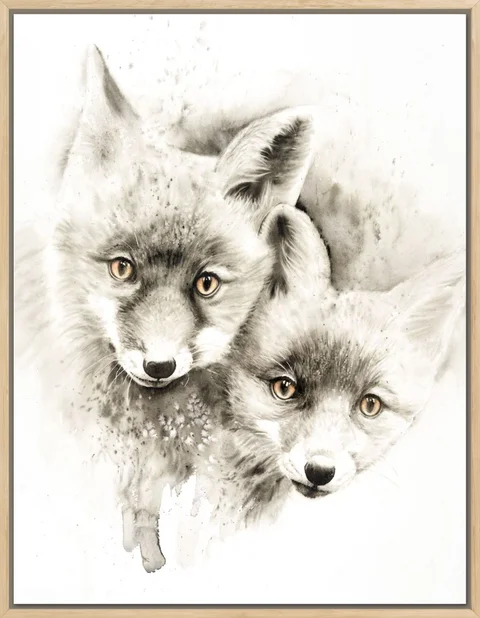 Image of a fox watercolor painting by Shayna Larsen, originals & prints available