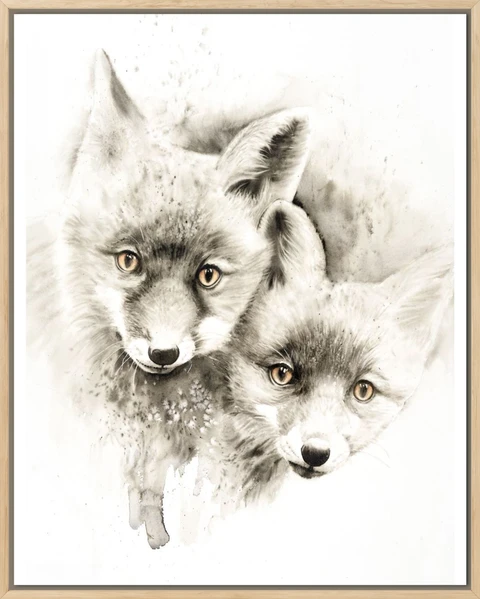 Image of a fox watercolor painting by Shayna Larsen, originals & prints available