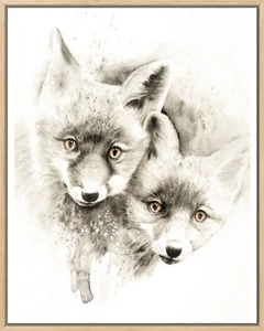 Image of a fox watercolor painting by Shayna Larsen, originals & prints available