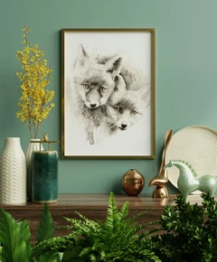 Image of a fox watercolor painting by Shayna Larsen, originals & prints available