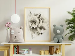 Image of a fox watercolor painting by Shayna Larsen, originals & prints available
