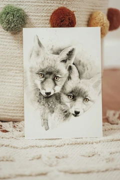 Image of a fox watercolor painting by Shayna Larsen, originals & prints available