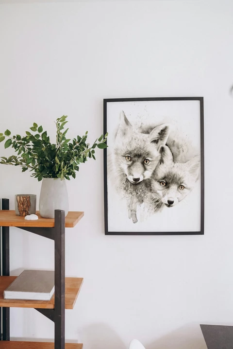 Image of a fox watercolor painting by Shayna Larsen, originals & prints available