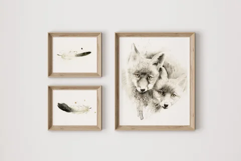 Image of a fox watercolor painting by Shayna Larsen, originals & prints available