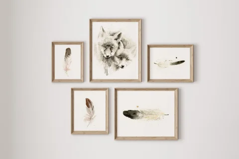 Image of a fox watercolor painting by Shayna Larsen, originals & prints available