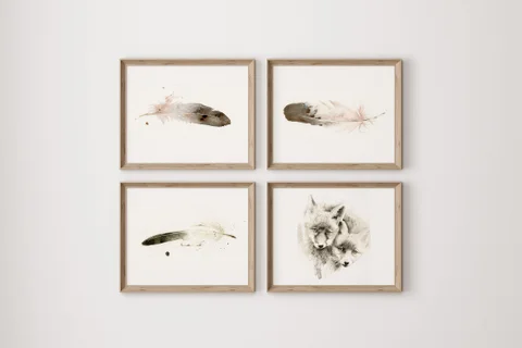 Image of a fox watercolor painting by Shayna Larsen, originals & prints available