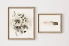 Image of a fox watercolor painting by Shayna Larsen, originals & prints available