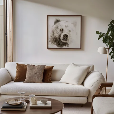 Image of a bear watercolor painting by Shayna Larsen, originals & prints available