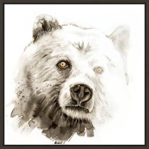 Image of a bear watercolor painting by Shayna Larsen, originals & prints available