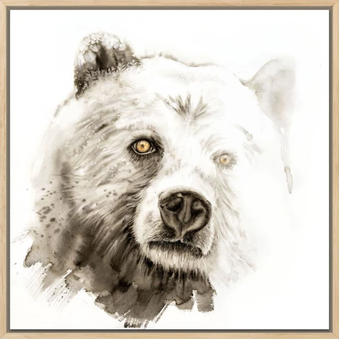 Image of a bear watercolor painting by Shayna Larsen, originals & prints available