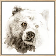 Image of a bear watercolor painting by Shayna Larsen, originals & prints available