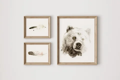 Image of a bear watercolor painting by Shayna Larsen, originals & prints available