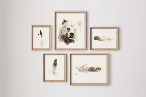 Image of a bear watercolor painting by Shayna Larsen, originals & prints available