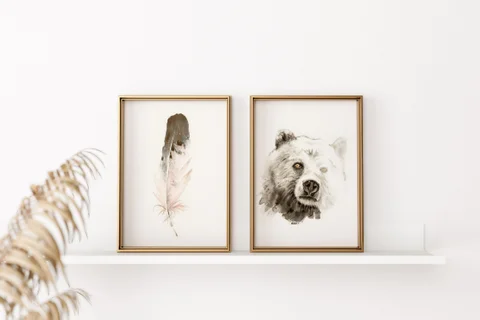 Image of a bear watercolor painting by Shayna Larsen, originals & prints available